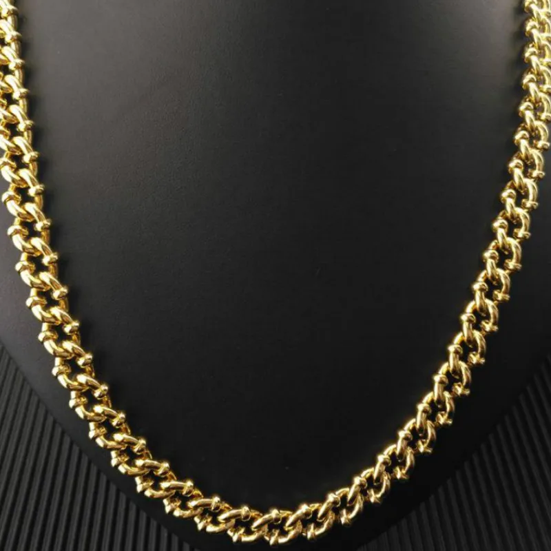 

9mm band width Fashion Men Women Gold Filled 60cm L Charm Chain Necklace Jewelry Gift