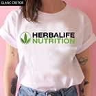 Футболка женская Повседневная Ulzzang, топ в стиле Харадзюку для девушек, милая рубашка Herbalife Nutrition, 2021
