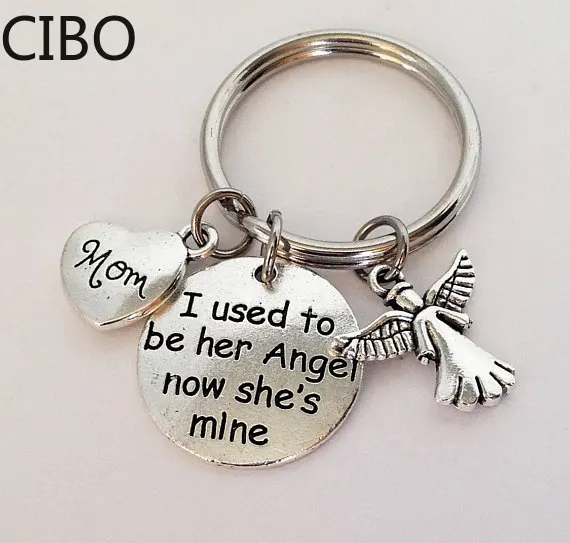 2019 Новый я был ей его амулеты ангелы брелок для ключей мама папа памяти отец