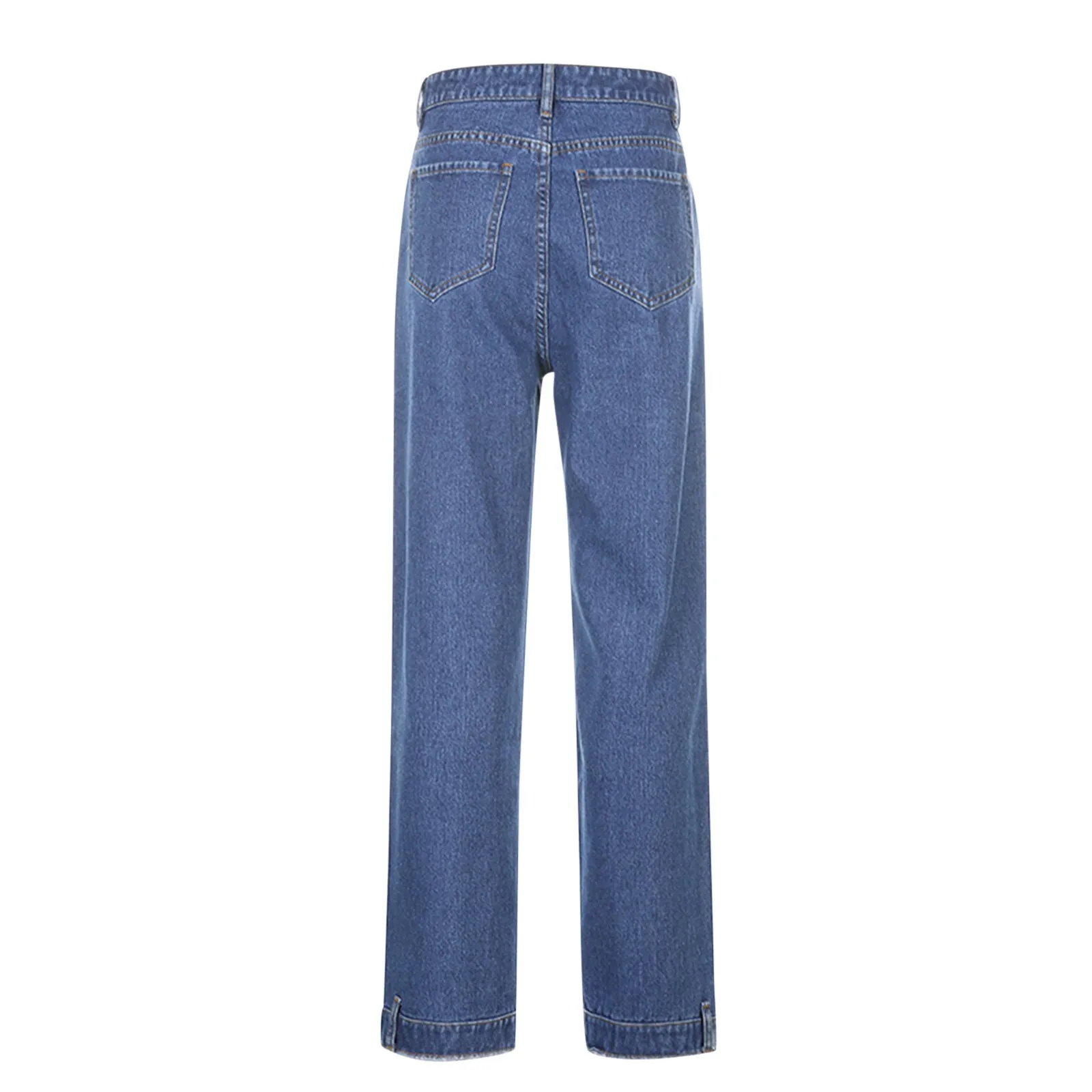 

Women's 2021 New Fashional Casual And High Street Patchwork Pocket High-Waisted Slimming Jeans Bell-bottom Ankle-length Trousers