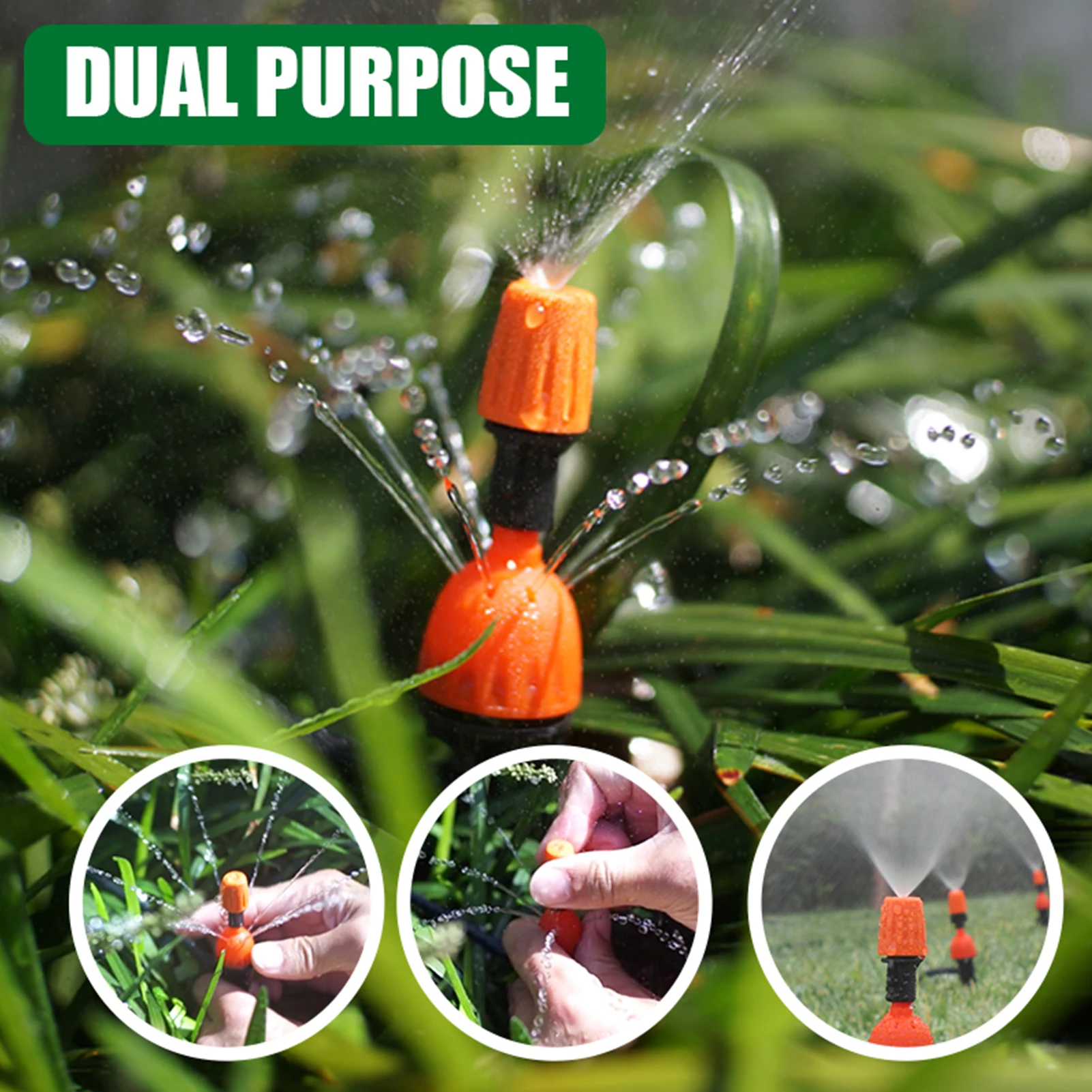 

49ft DIY Drips Irrigation Kit with Solar Powered Watering Timer Hose Adjustable Nozzles Self-Watering System Distribution Tubing