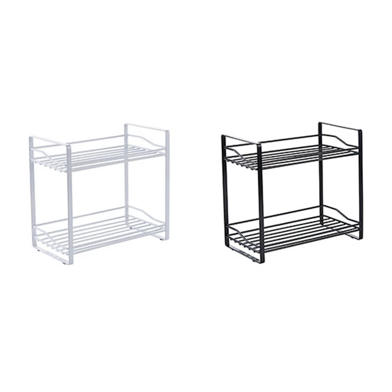 

Кухонный стеллаж для посуды, стеллаж для хранения посуды, двойная железная стойка, стеллаж для хранения, стеллаж для хранения приправ