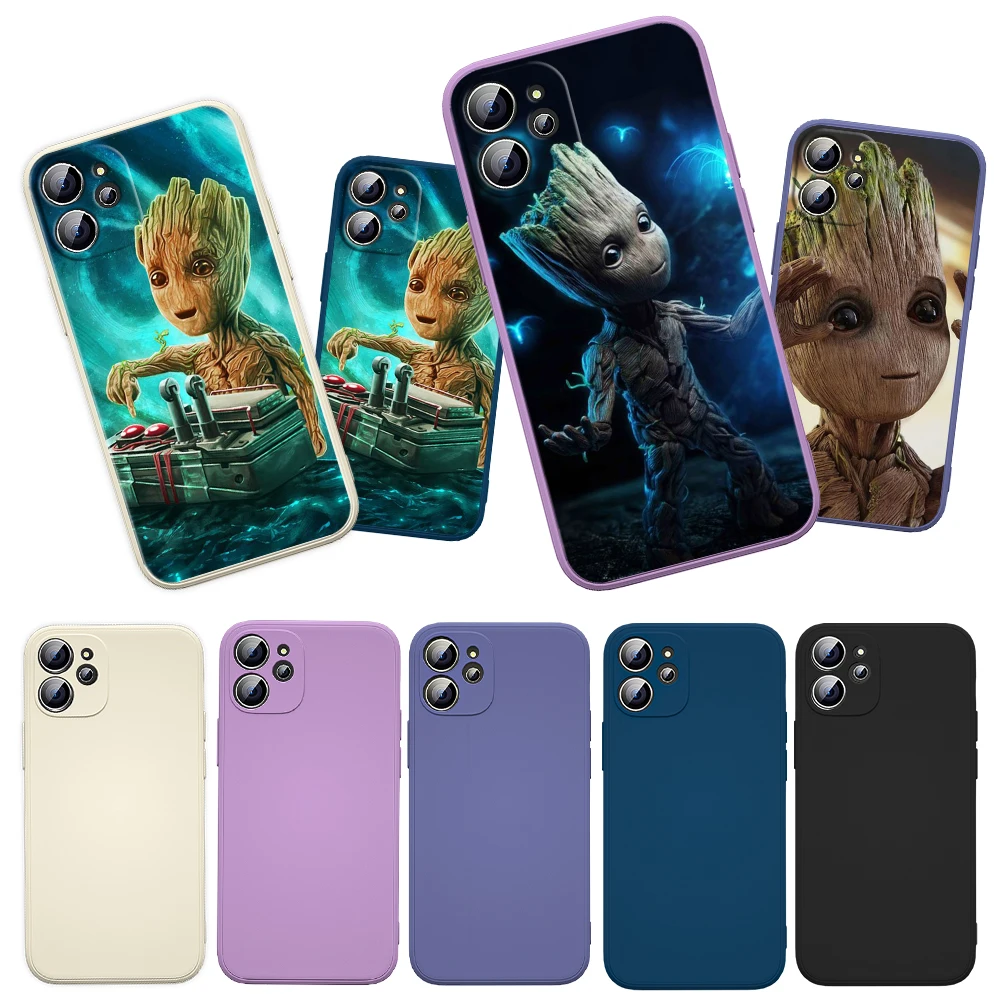 

Avengers Marvel Cute Groot For Apple iPhone 13 12 Mini 11 Pro XS MAX XR X 8 7 6S SE Plus Liquid Silicone Soft Cover Phone Case