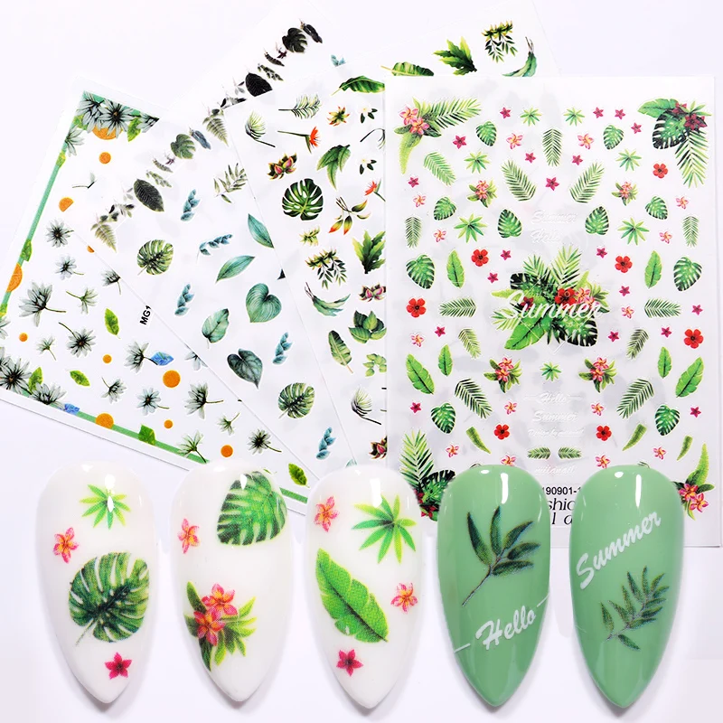 1 лист 3D стикер для ногтей Маргаритка красочный цветок и шаблон переводные