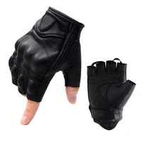 motorcycle riding gloves leather comfortable windproof half finger non perforated full leather gloves outdoor cycling accessorie