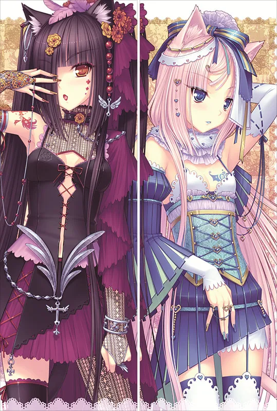 S17 Аниме Nekopara Chocolat Dakimakura Чехол персонажи ванильный чехол Neko Para кошки рай кокосовые объятия чехол для подушки - Цвет: S17