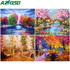 AZQSD DIY Краски Раскраска по номерам рамки дерево акрил уникальный подарок картина маслом Краски ing по номерам на холсте Пейзаж Наборы ручной Краски ed номер Декор