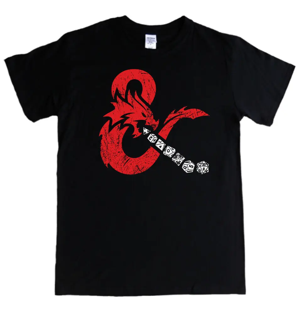 Футболка с надписью Подземелья и Драконы игральные кости S 5XL логотип РПГ игры d 2 3