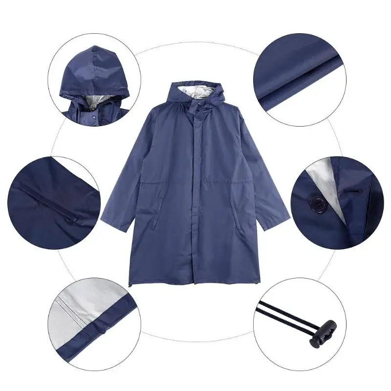 Водонепроницаемая куртка от дождя длинный дождевик с капюшоном для женщин и