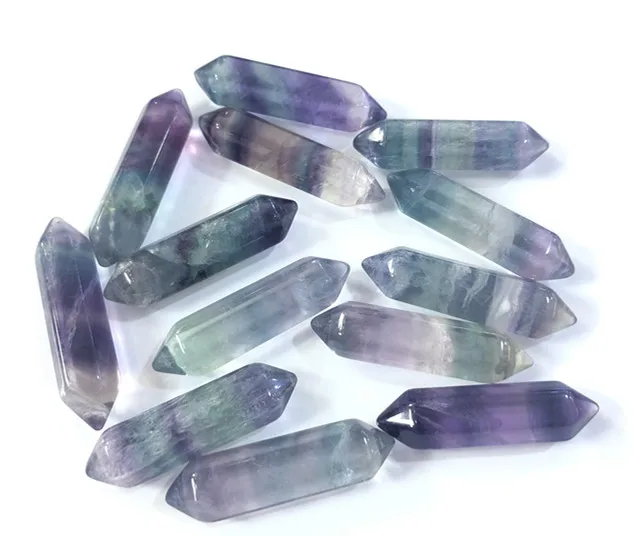 

Wholesale natural Rainbow Fluorite Pillar Charms Chakra Pendants Point Handmade Iron Wire Ppendants For Jewelry Making