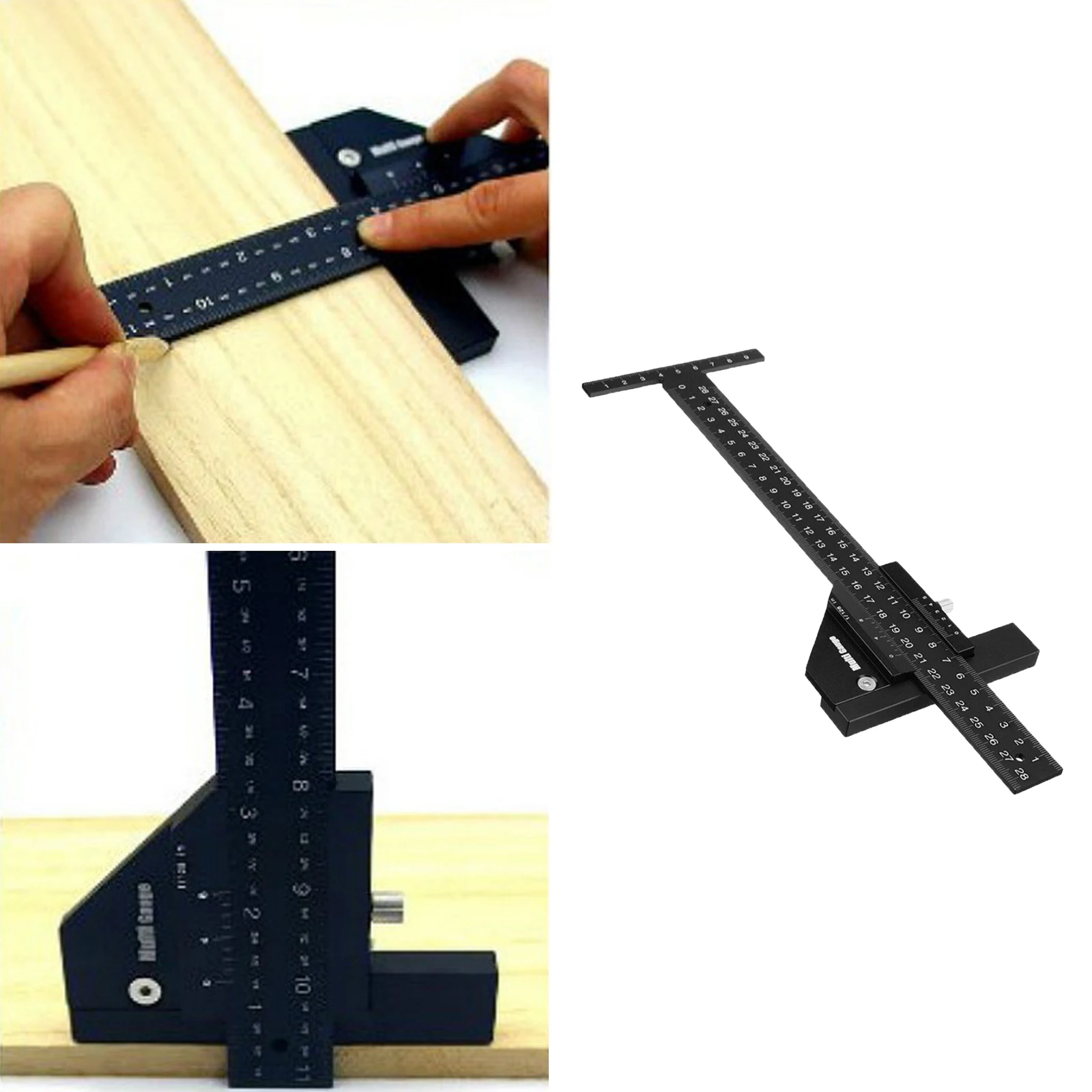 

1pc Multifunction Woodworking T Shape Scriber Gauge Framing Ruler Carpentry