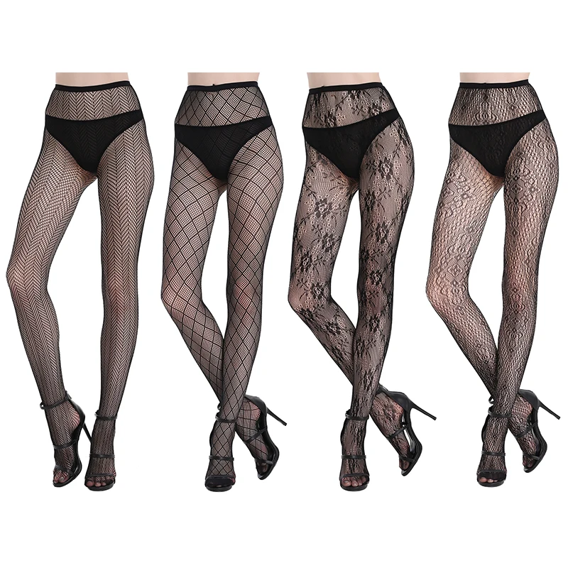 

Joyaria 4 Pair Women Sexy Lace Stockings Patterned Tights Fishnet Floral Stockings Thigh-Highs Stockings Pantyhose Sexy Lingerie