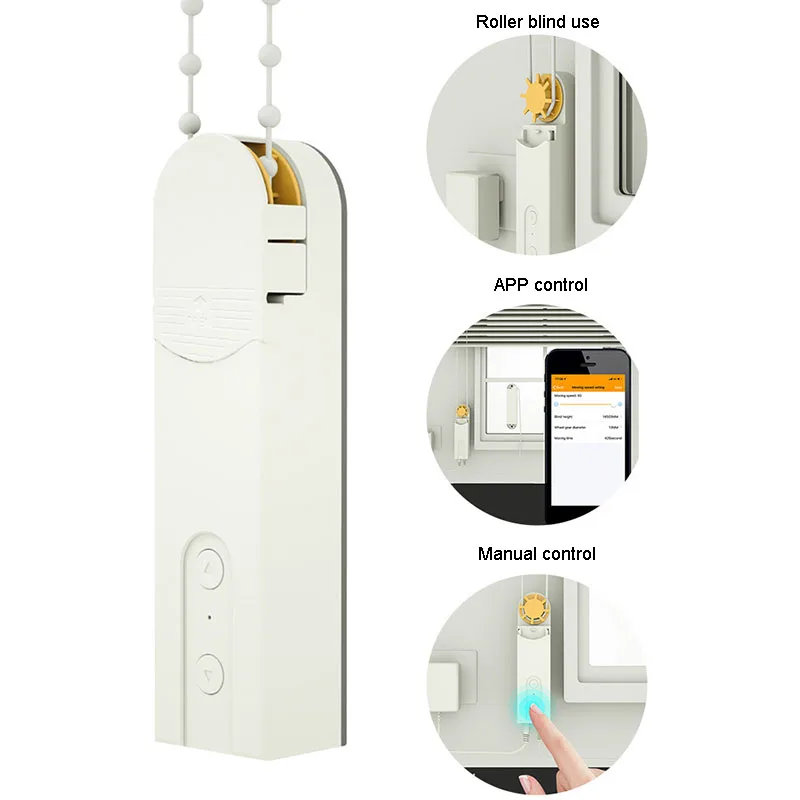 

Bluetooth Smart Rope Motor, Tuya APP remote switch control, bead roller blinds Smart curtain motor