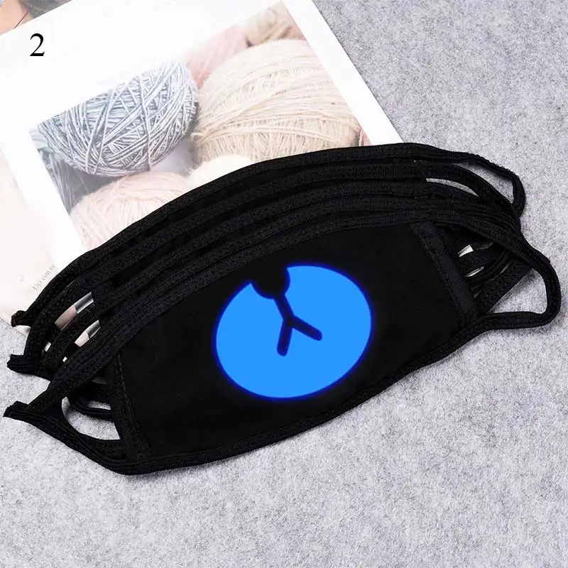 Маска для лица черная унисекс аниме Мультяшные маски рта женские и мужские