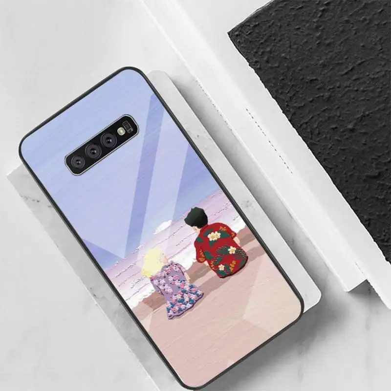 

Castle Watercolor painting Back Cover For Samsung Cases S20 Plus S10 NOTE 8 9 10 10PRO Tempered Glass Soft Silicone Edge