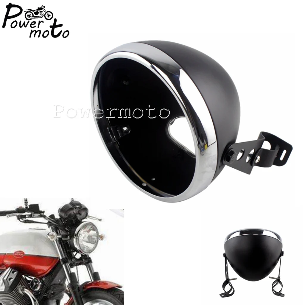 

Для Harley Honda Cafe Racer Touring Motorcycle LED 7 "фара корпус головной светильник лампа ведро w/ 28-42 мм вилка кронштейн
