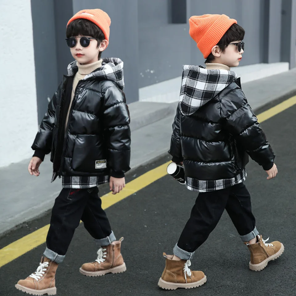 

2021 New Baby Boys Down Jacket Cotton-padded Coat Kisd Clothing Child Winter Thickening Boys Outwear Fit 3T 4 5 6 7 8 9 10 Years