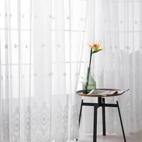 cdiy embroidered floral white tulle window screen curtain for living room bedroom door luxury sheer voile curtain blind drapes