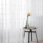 Занавески с вышивкой CDIY из белого тюля, роскошные прозрачные шторы на окна гостиной, спальни, двери, шторы из вуали