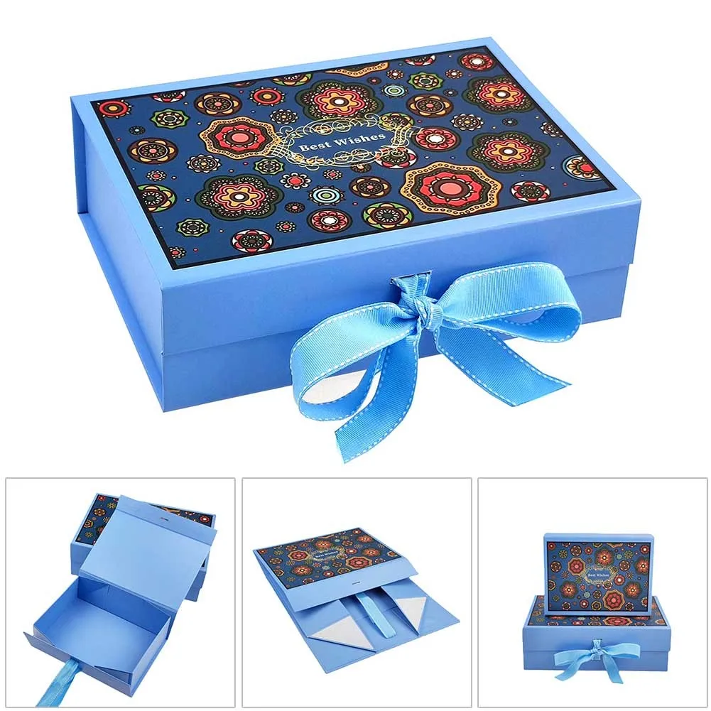 

Ribbon Gift Box High Quality Rigid Thick Gift Box Cookies Candy Box Birthday Gifts Packaging Boxs Supplies Home Decoration