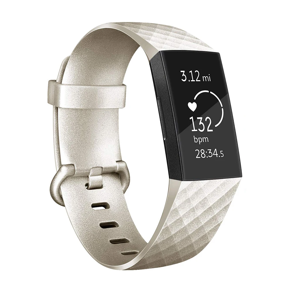 Сменный спортивный фитнес-браслет для Fitbit Charge 3 цвета розового золота серебра