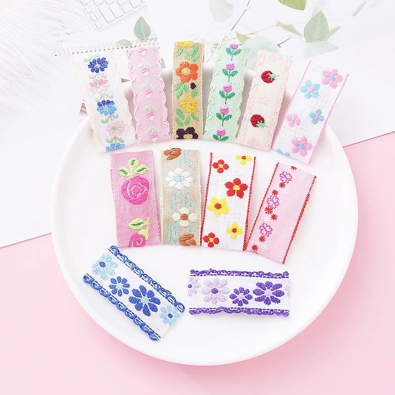 Horquillas con bordado Floral para beb&eacute;, accesorios para el cabello para ni&ntilde;a, pinzas para el pelo cuadradas, pasador BB, 6 uds.-2