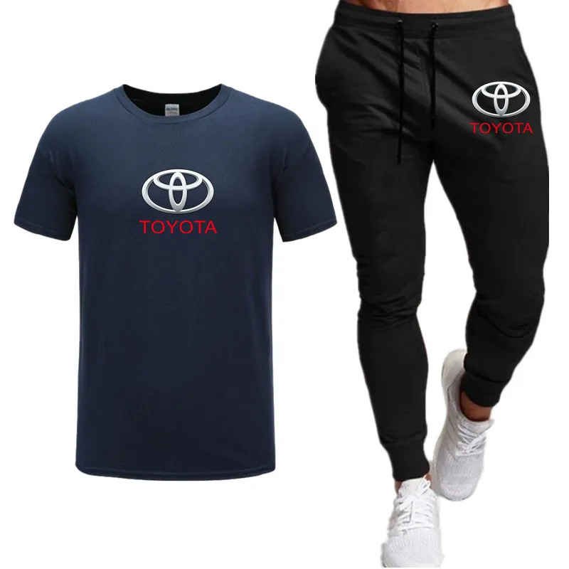 

2021 summer T-shirt and pants two-piece men's casual sports suit tide brand sportswear pure cotton fashion men's clothing S-2XL