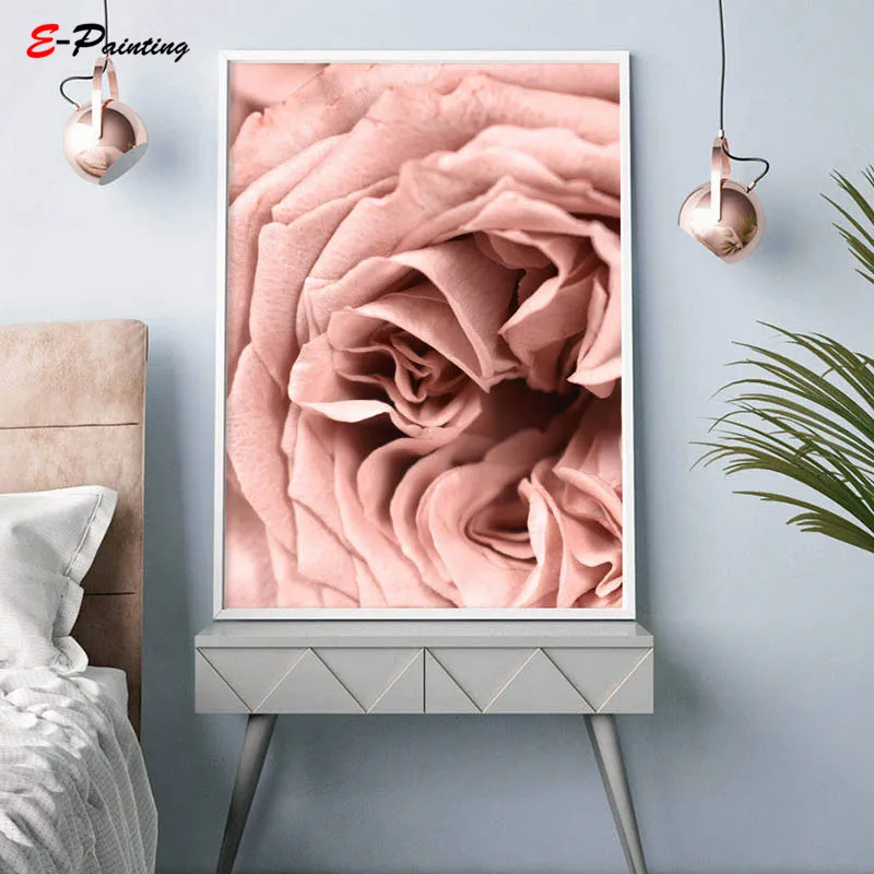 Современная Настенная картина постер с розовыми цветами розы женское украшение