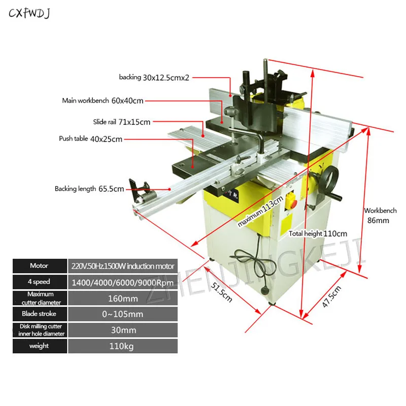 Kaufen Holzbearbeitung Fräsen Maschine Multi-funktion Vertikale Fräsen Schlitzen Maschine-Desktop Einzigen-achse Holz Trimmen Maschine