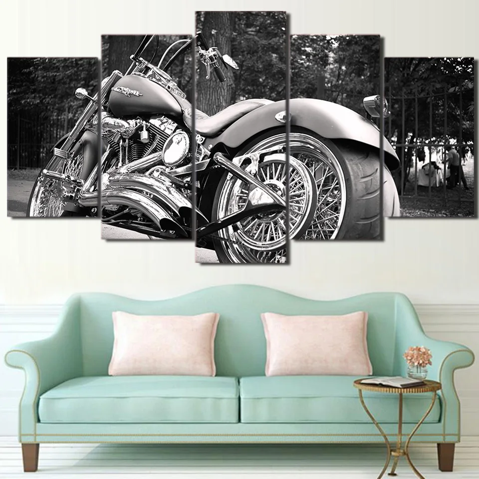 

Алмазная мозаика 5d «сделай сам», картина из круглых страз с полными квадратными стразами, для езды на мотоцикле и велосипеде, 5 шт., вышивка стразы, Белое и черное искусство стен