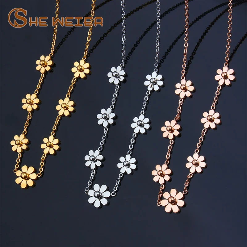 Цепочка Из Нержавеющей Стали SHE WEIER винтажный чокер ожерелья и подвески для