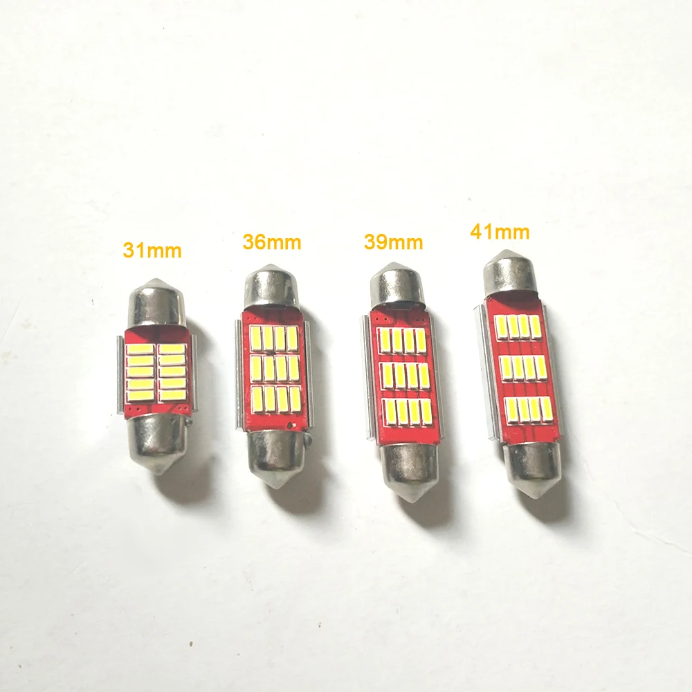 2 шт. автостайлинг 31 36 39 41 мм безотказный светодиод 12 В 4014 SMD гирлянда Внутреннее