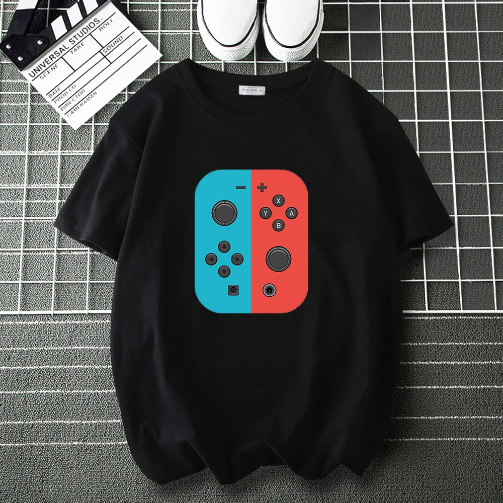 

Hot Gamepad Funny Cotton T-Shirts Youth Men Women Couples Casual Tee Shirts Summer Brand Tops Male Cartoon Harajuku T Shirt
