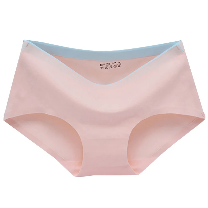 

Women Cotton No Trace Ladies Panties Color Matching Waist Hip Breathable Sexy Seamless Cotton Briefs