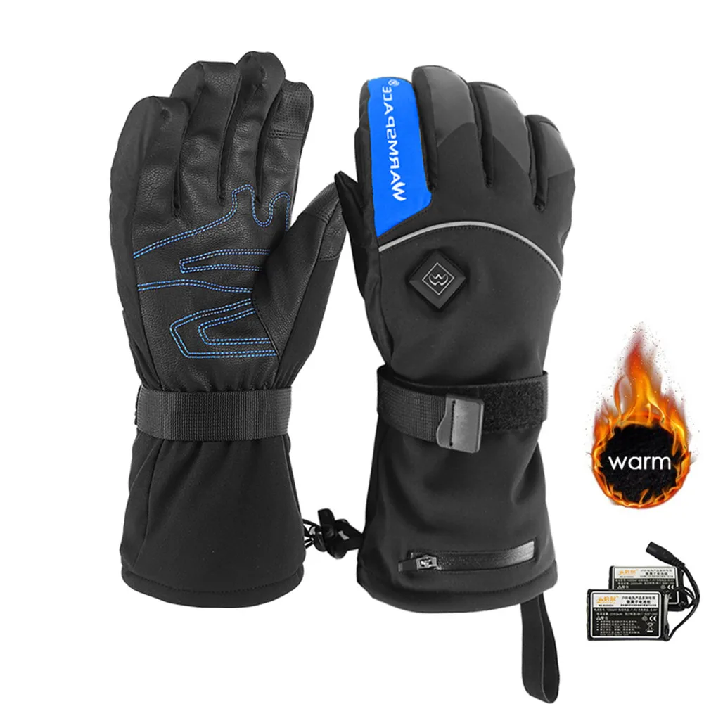 Heated Warm Ski Gloves Battery Powered Electric Heat Gloves Unisex Waterproof Winter Thermal Gloves For Motorcycle Riding Camp