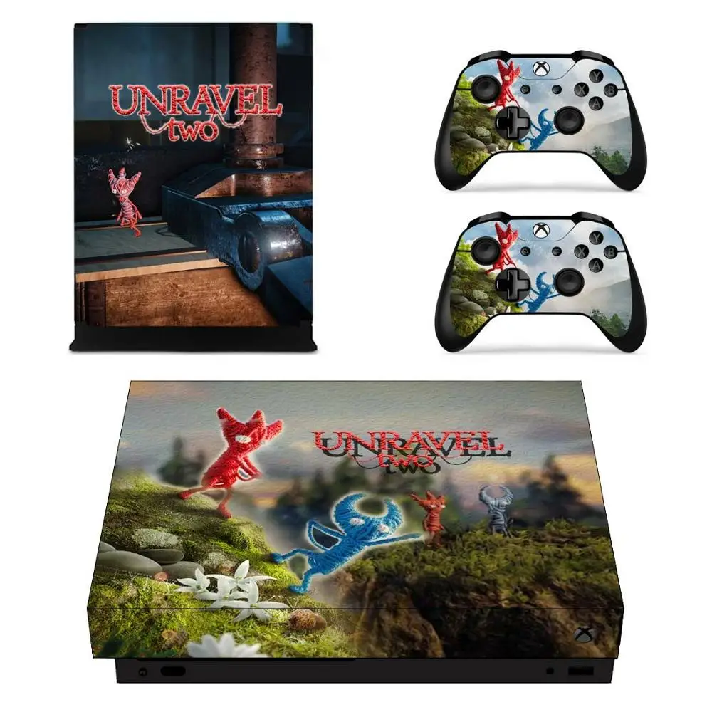 Unravel две наклейки s для Xbox One X наклейка на кожу Pegatinas Adesivo one консоли пульта