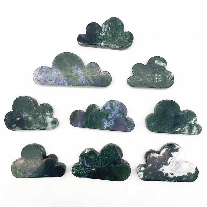 

Drop Shipping 1PC Natural Moss Agate Cloud Crystal Gem Mineral Crafts Healing Reiki Meditation Energy Natural Stones and Crystal