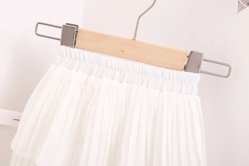 SAGACE детская юбка принцессы для девочек Милая Белая шифоновая с оборками одежда