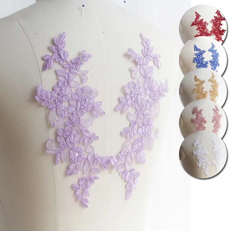 1 пара из материала на основе хлопка с вышивкой и кружевной аппликацией свадебное