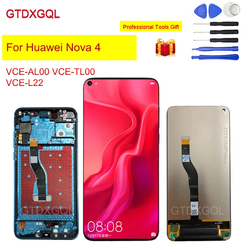 

6.4" NEW For Huawei Nova 4 VCE-AL00 VCE-TL00 VCE-L22 LCD Display Touch Panel Screen Digitizer Assembly For Nova 4 Lcds