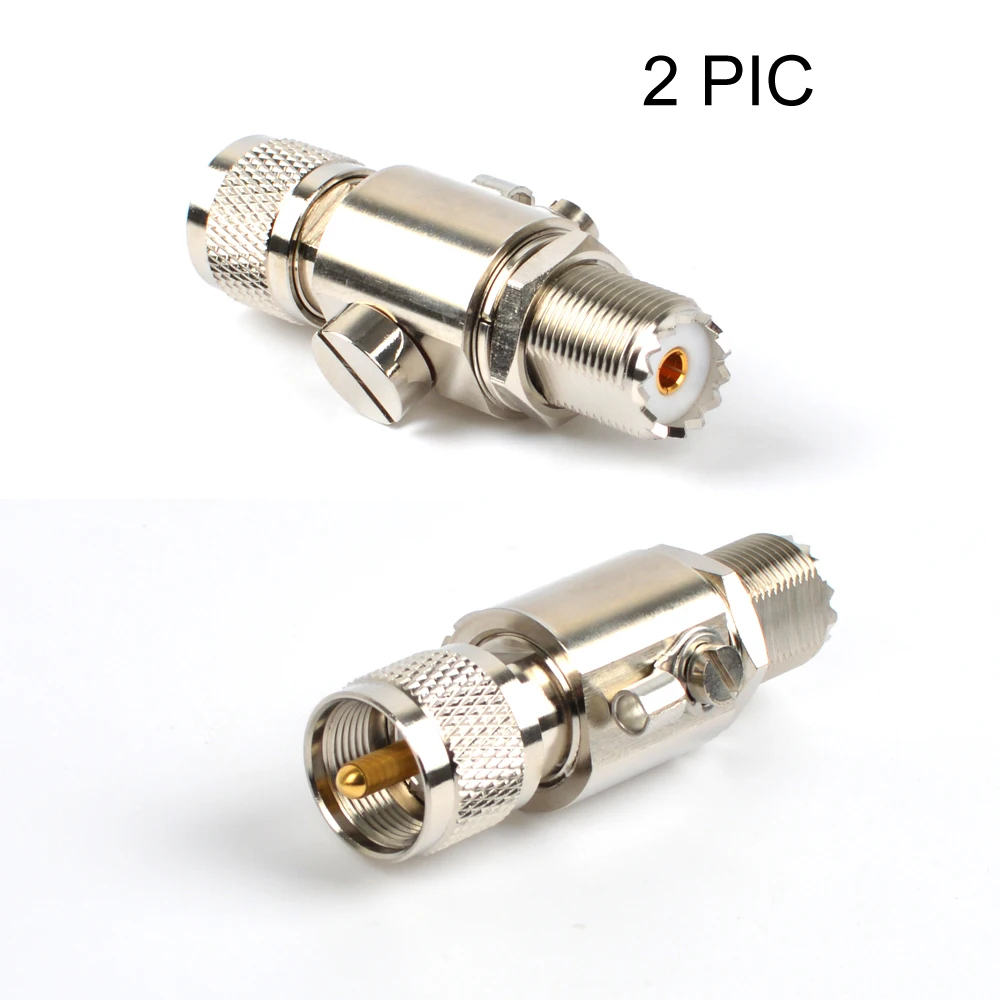 

2-Pack HYS UHF Male PL259 to UHF Female SO239 Lightning Arrestor/Surge Protector for CB Ham Radio Antennas Coax Cables Antenna