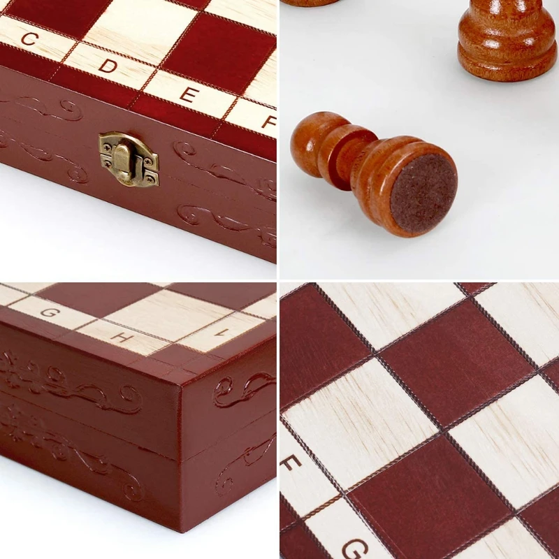 

12/14inch Hand Crafted Folding Chess Sensory Brain Developmental Travel Chess B36E