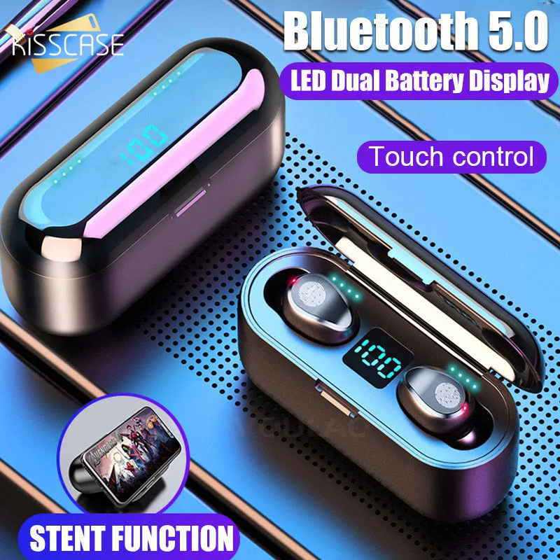 KISSCASE Беспроводной наушники Bluetooth 5 0 вкладыши TWS с мини гарнитура HD стерео
