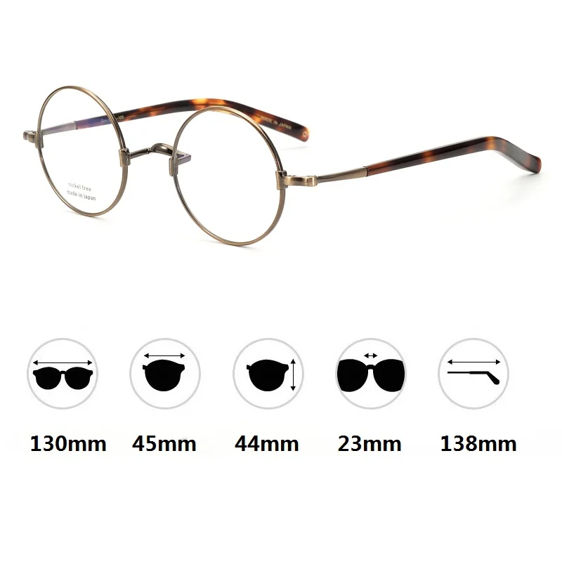

Zerosun Vintage Round Eyeglasses Men Nerd Titanium Glasses Frame Man Small Narrow Spectacles Myopia Optic Anti Blue Photochromic