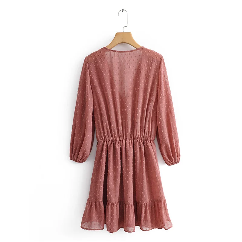 

Autumn women's jumpsuit casual solid color V-neck long-sleeved bow decorative shorts jumpsuit