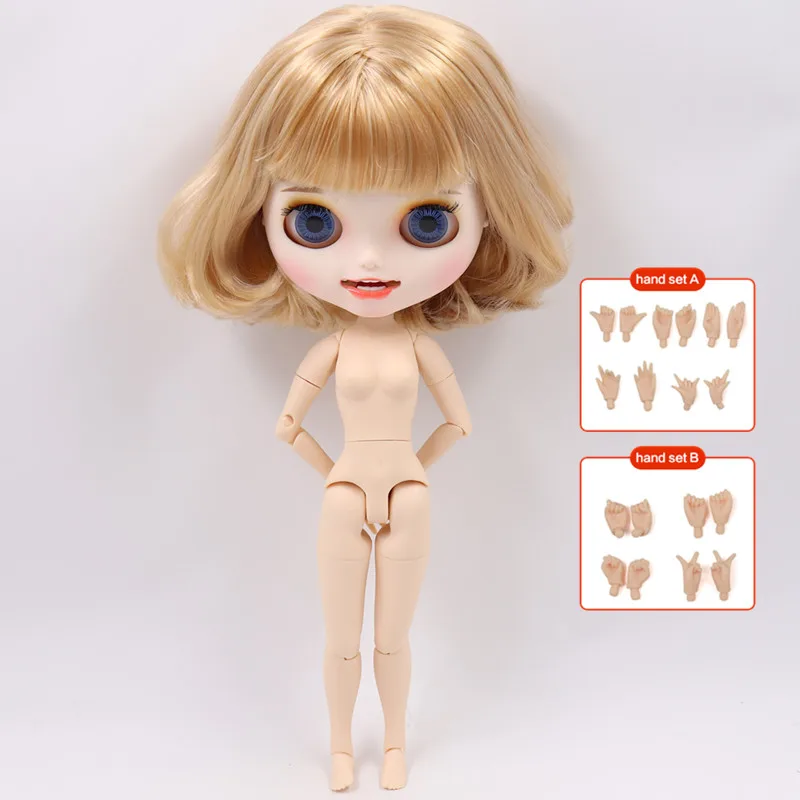 Nude doll ICY Blyth кукла на заказ с руками Набор для тела Новая Улыбка Рот матовое лицо 1/6 игрушки BJD DIY модные куклы подарок для девочки специальное предложение - Цвет: Nude doll