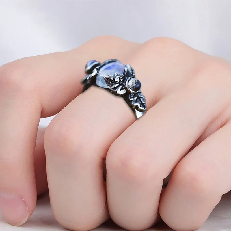 Мистический огненный опал кольца для женщин античный серебряный цвет роза