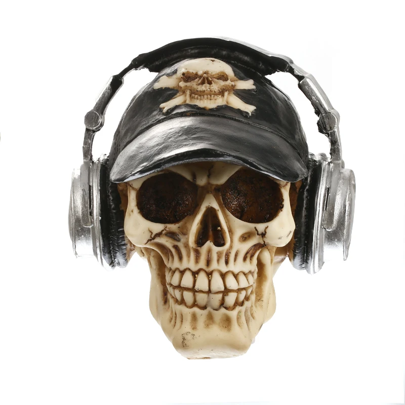 Креативные статуи Skullcandy смоляные Человеческие черепа наушники музыка украшение
