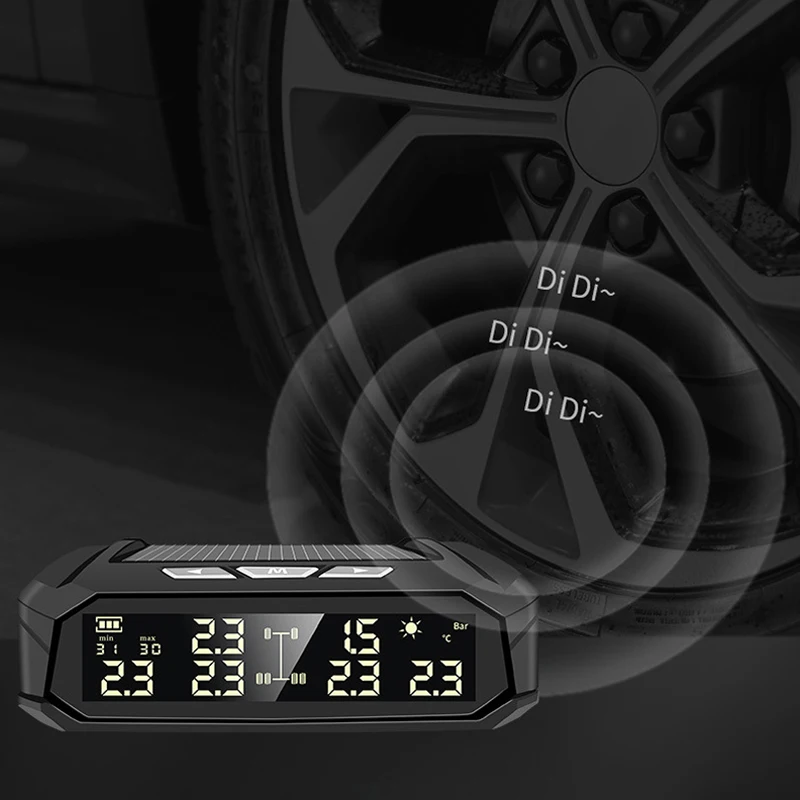 Система контроля давления в шинах TPMS на солнечной батарее с 4-мя встроенными