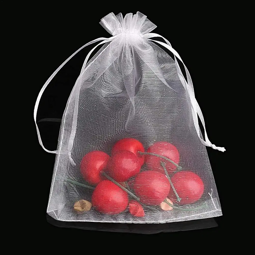 

50Pcs Protective Grape Bag Fruit Protection with Drawstring Anti-Bird Moisture Insect Net Bag Prevent Fruit Tree Waterp